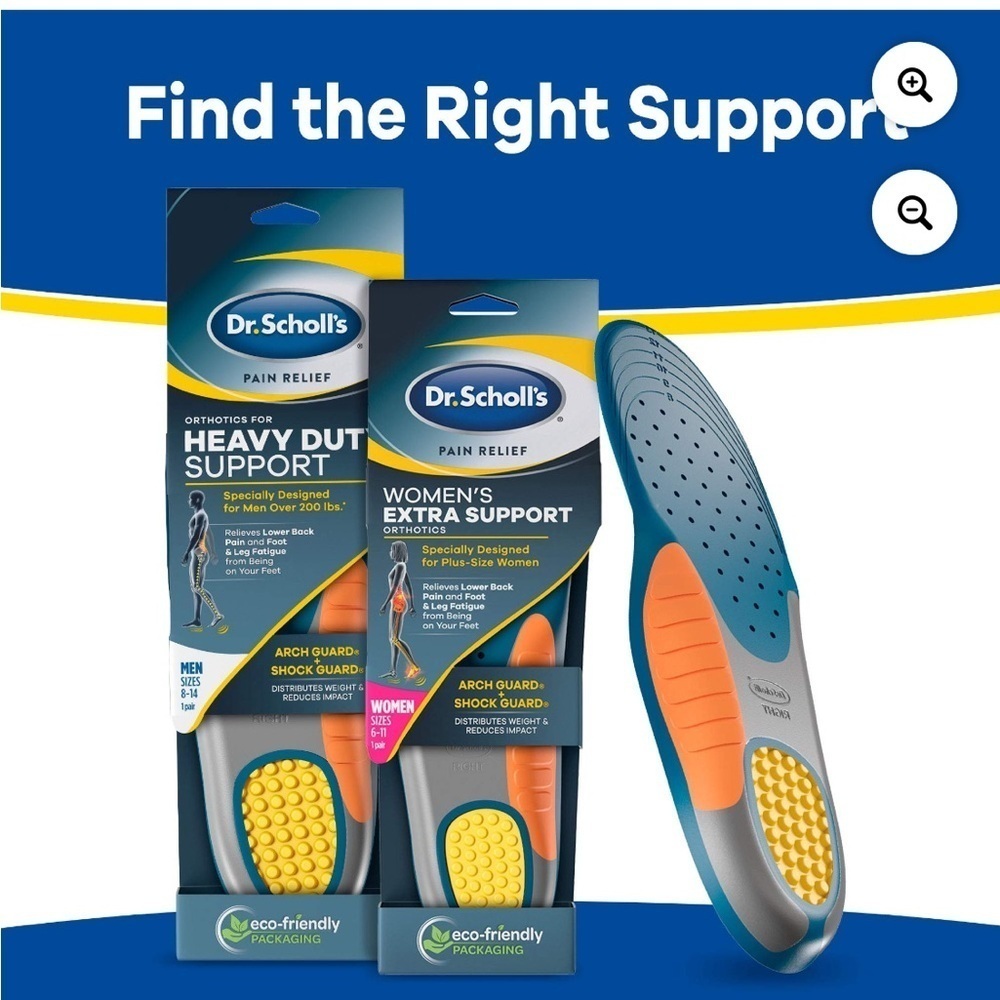 Orthotic Insoles with Cushioning and Support